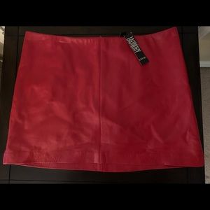 Red Leather Mini Skirt by Laundry